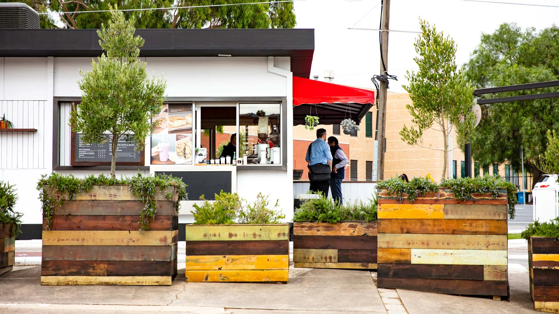 Bean Squeeze Mercer Street store with customers outside