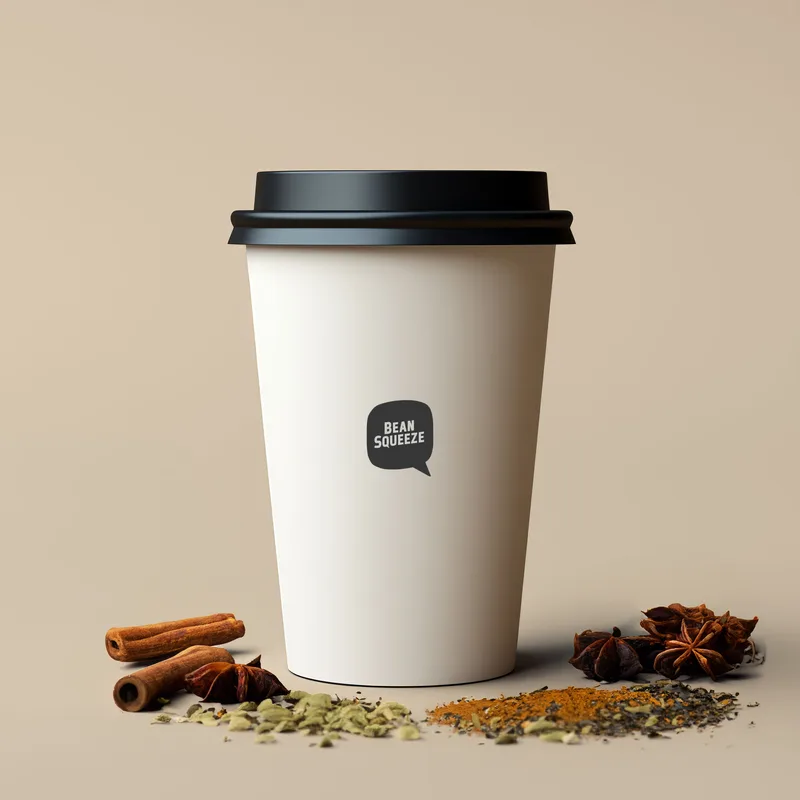 Bean Squeeze cup with cinnamon, star anise and chai spices